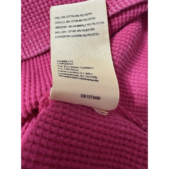 Pilcro Anthropologie Thermal Shirt Size L Pink Waffle Knit  V-Neck - Picture 10 of 12